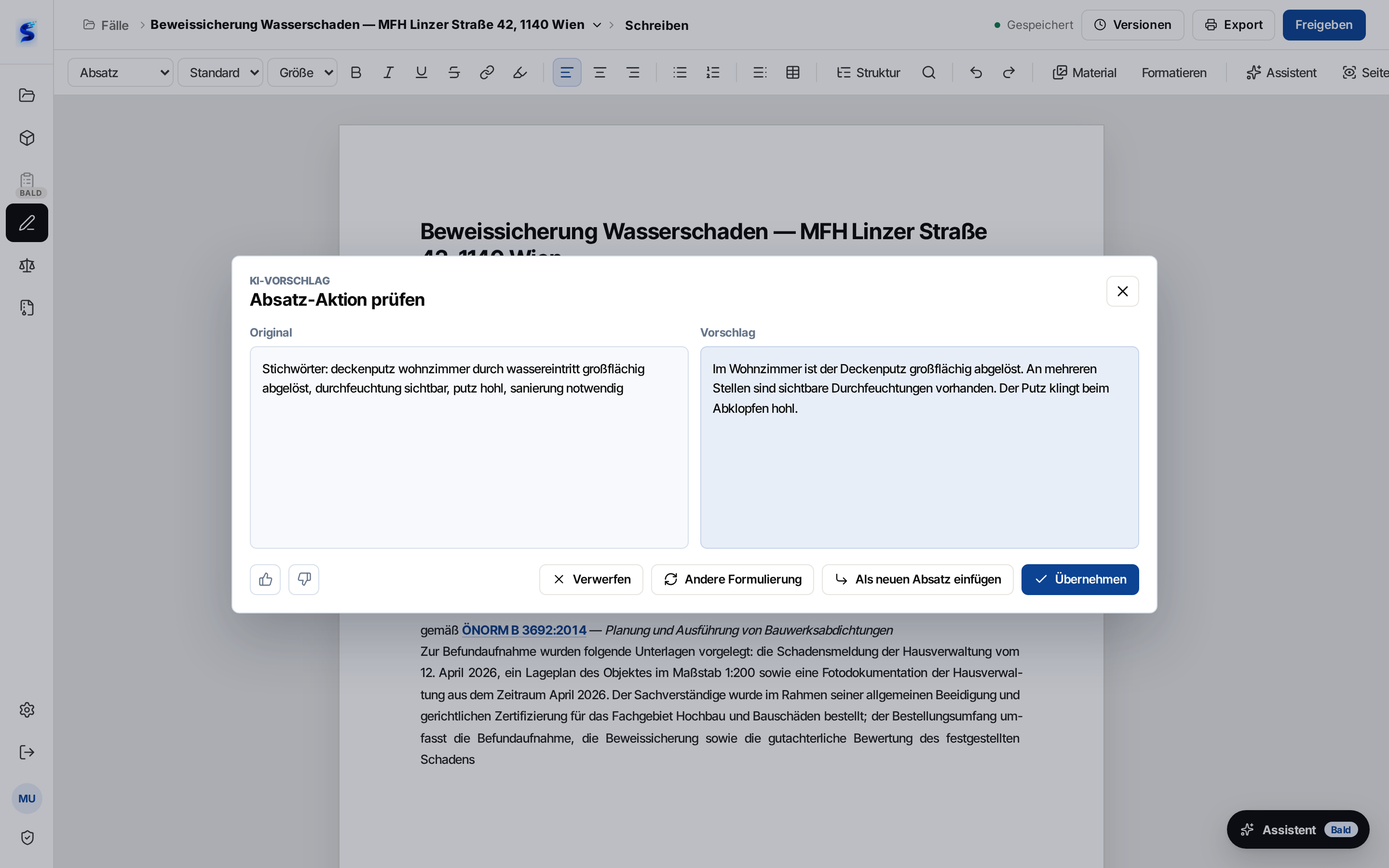 KI-Vorschlag prüfen